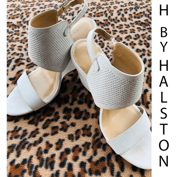 H by Halston High Wedge Suede Sandal- Mckenzie